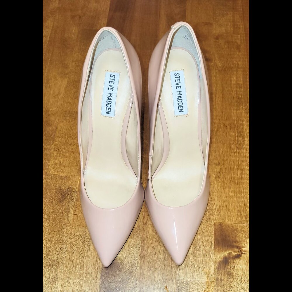 Women's EUC Steve Madden Daisie Dark Blush Patent Stiletto High Heel Pump US 9 - Picture 9 of 14